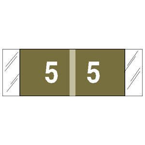 Tabbies Pre-Printed Label COL'R'TAB® Chart Tab Gold 5|5 White Numeric 1/2 X 1-1/2 Inch - Each - 11855-EA