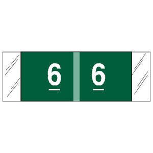 Tabbies Pre-Printed Label COL'R'TAB® Chart Tab Green 6|6 White Numeric 1/2 X 1-1/2 Inch - Roll of 1 - 11856-RL