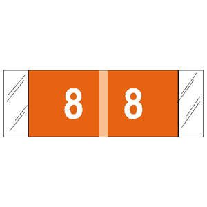 Tabbies Pre-Printed Label COL'R'TAB® Chart Tab Orange 8|8 White Numeric 1/2 X 1-1/2 Inch - Roll of 1 - 11858-RL