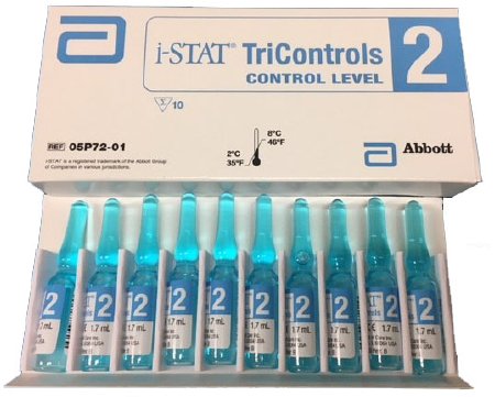 Abbott Point of Care Control i-STAT® Tricontrols Sodium / Potassium Level 2 1.7 mL - Each - 05P7201-EA