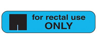 Health Care Logistics Pre-Printed Label Indeed Auxiliary Label Blue Paper For Rectal Use Only Black Safety and Instructional 3/8 X 1-5/8 Inch - Pack of 1000 - 2066-PK