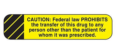 Health Care Logistics Pre-Printed Label Indeed Warning Label Yellow Paper Caution Federal Law Prohibits Black Caution 3/8 X 1-5/8 Inch - Pack of 1000 - 2077-PK