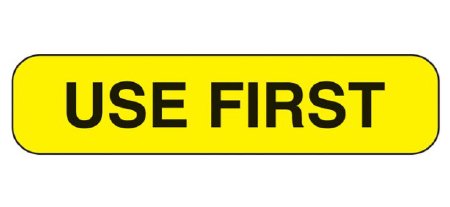 Health Care Logistics Pre-Printed Label Indeed Advisory Label Yellow Paper Use First Black Quality Control Label 3/8 X 1-5/8 Inch - Pack of 1000 - 2306-PK