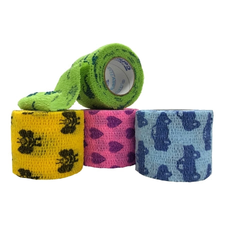 Patterson Medical Supply Cohesive Bandage CoFlex® 2 Inch X 5 Yard Self-Adherent Closure Kid Design (Assorted Print) NonSterile 14 lbs. Tensile Strength - Box of 36 - 55985506-BX