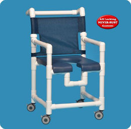 IPU Shower Chair ipu® Fixed Arms PVC Frame Mesh Backrest 300 lbs. Weight Capacity - Each - SC717G-EA