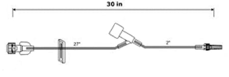ICU Medical IV Extension Set Small Bore 30 Inch Tubing - Case of 50 - B1175-CS