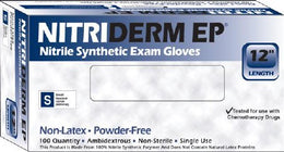 Innovative Healthcare Corp Exam Glove NitriDerm® EP Small NonSterile Nitrile Extended Cuff Length Fully Textured Blue Chemo Tested / Fentanyl Tested - Case of 1000 - 182100-CS