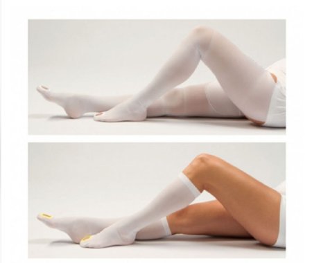 DJO Anti-embolism Stocking VenaFlow® AES Thigh High Medium / Regular White Inspection Toe - Pack of 6 - 501R-3-PK