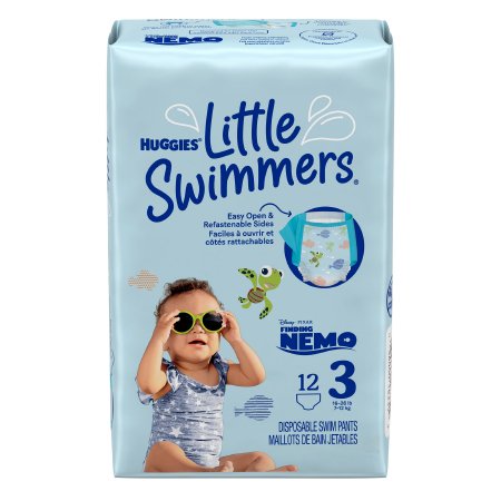Kimberly Clark Unisex Baby Swim Diaper Huggies® Little Swimmers® Small Disposable Heavy Absorbency - Case of 96 - 18339-CS