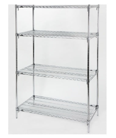 Health Care Logistics Wire Shelving Metro® 4 Shelves Adjustable 24 X 48 X 74 Inch Shelf Unit, 1-1/4 X 24 X 48 Inch Wire Shelf, 74 Inch Post - Each - 17209-EA