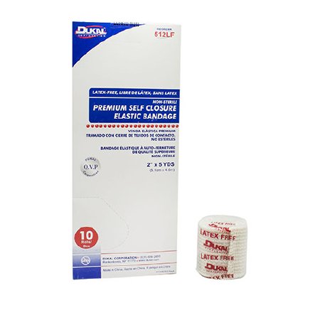 Dukal Elastic Bandage Dukal™ 2 Inch X 5 Yard Double Hook and Loop Closure Tan NonSterile High Compression - Case of 50 - 512LF-CS