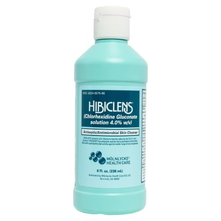 Molnlycke Antiseptic / Antimicrobial Skin Cleanser Hibiclens® 8 oz. Bottle 4% Strength CHG (Chlorhexidine Gluconate) NonSterile - Case of 24 - 57508-CS