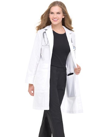 Landau Uniforms Lab Coat White Size 8 Knee Length Reusable - Each - 3165WWXY8-EA