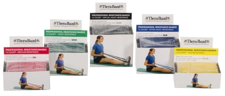 Performance Health Exercise Resistance Band TheraBand® Starter Dispenser Pack Blue 5 Inch X 5 Foot X-Heavy Resistance - Case of 8 - 20950-CS