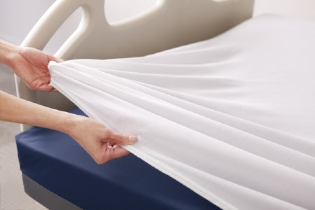 Standard Textile Bed Sheet Fitted Sheet 36 X 82 X 13 Inch White Cotton 48% / Polyester 52% Reusable - DZ/12 - 07246405-DZ