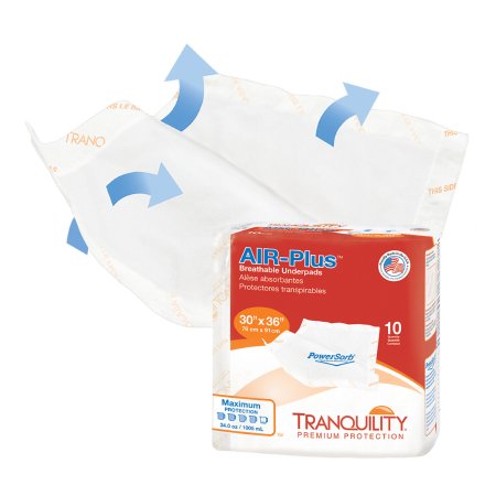 Principle Business Enterprises Disposable Underpad Tranquility® AIR-Plus™ 30 X 36 Inch Powersorb® Material Heavy Absorbency - Case of 40 - 2710-CS