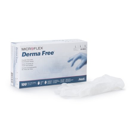 Microflex Medical Exam Glove Derma Free™ Large NonSterile Vinyl Standard Cuff Length Smooth Clear Not Rated - Case of 1000 - DF-850-L-CS