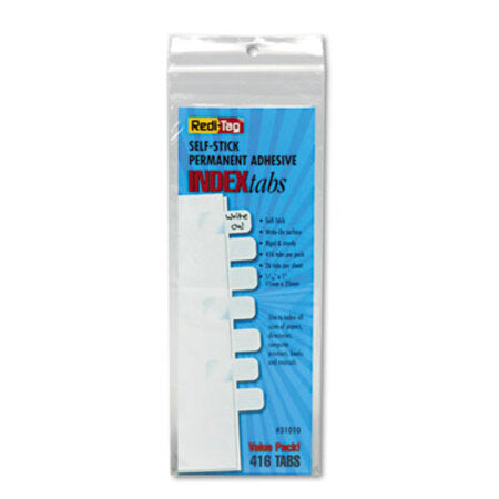 Redi-Tag® Legal Index Tabs, Customizable: Handwrite Only, 1/5-Cut, White, 1" Wide, 416/Pack - Pack of 1 - RTG-31010-PK