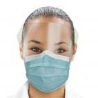 SPS Medical Supply Procedure Mask with Eye Shield Isofluid™ Anti-fog Strip Pleated Earloops One Size Fits Most Blue NonSterile ASTM Level 1 Adult - Case of 400 - GCIPWB-CS