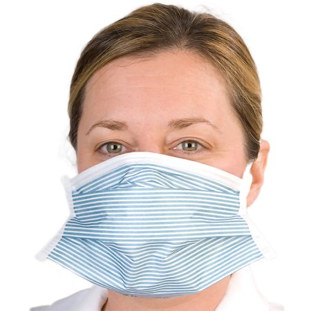 SPS Medical Supply Particulate Respirator / Surgical Mask Isolator Plus Medical N95 Chamber Elastic Strap One Size Fits Most Blue / White Stripe NonSterile Not Rated Adult - Box of 28 - GPRN95-BX