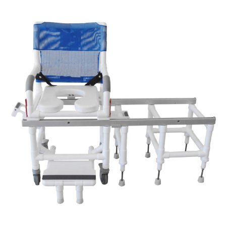 MJM International Bath Bench 100 Series Drop Arms Plastic Frame With Backrest 22 Inch Seat Width 300 lbs. Weight Capacity - Each - D118-5-SLIDE-EA