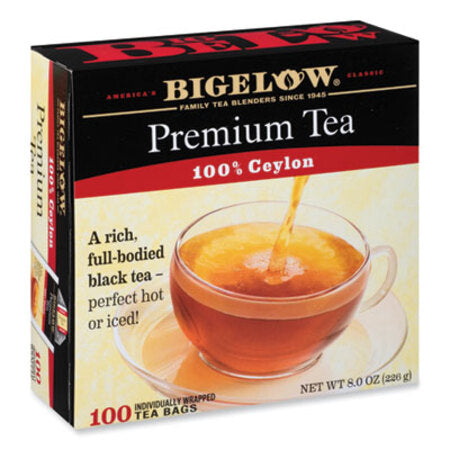 Bigelow® Single Flavor Tea, Premium Ceylon, 100 Bags/Box - Box of 1 - BTC-00351-BX