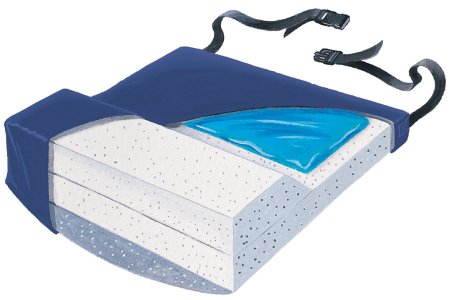 Skil-Care Anti-Thrust Seat Cushion Skil-Care™ 16 W X 20 D Inch Foam / Gel - Each - 757117-EA