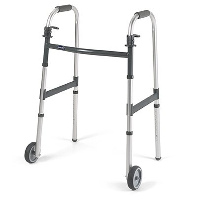 Invacare Dual Release Folding Walker Adjustable Height Invacare® I•Class™ Aluminum Frame 300 lbs. Weight Capacity 27 to 33 Inch Height - Case of 4 - 6291-JR5F-CS