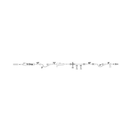 Smiths Medical Primary IV Administration Set SmartSite® Gravity 2 Ports 10 Drops / mL Drip Rate Without Filter 144 Inch Tubing - Case of 25 - SM90976-CS