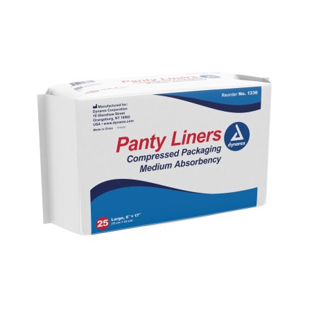 Dynarex Bladder Control Pad Dynarex® 6 X 17 Inch Moderate Absorbency Wood Pulp / Polypropylene / Tissue Core One Size Fits Most - Case of 250 - 1336-CS