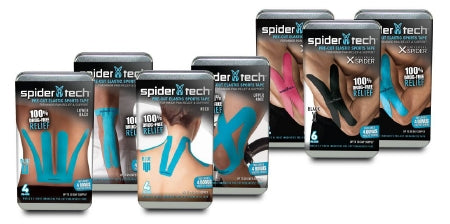 Fabrication Enterprises Kinesiology Tape Spider-Tech® Black 1 X 4 X 8 Inch Cotton NonSterile - Each - 25-3590L-EA