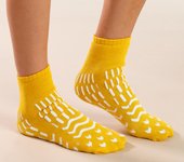 Alba Healthcare Fall Management Slipper Socks Confetti Treads® Child Yellow Above the Ankle - Case of 48 - 90379-CS