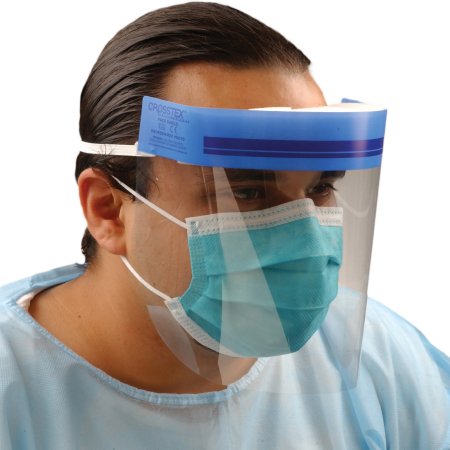 SPS Medical Supply Wraparound Face Shield Crosstex® One Size Fits Most 3/4 Length Anti-fog Disposable NonSterile - Box of 24 - GCSS-BX