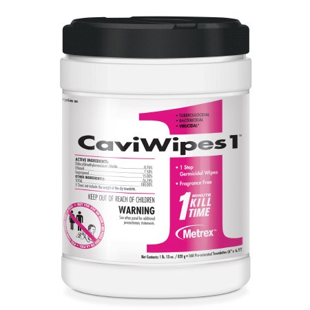 Metrex Research CaviWipes1™ Surface Disinfectant Premoistened Manual Pull Wipe 160 Count Canister Unscented NonSterile - Case of 1920 - 13-5100-CS