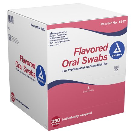 Dynarex Oral Swabstick Dynarex® Foam Tip Dentifrice - Box of 250 - 1217-BX