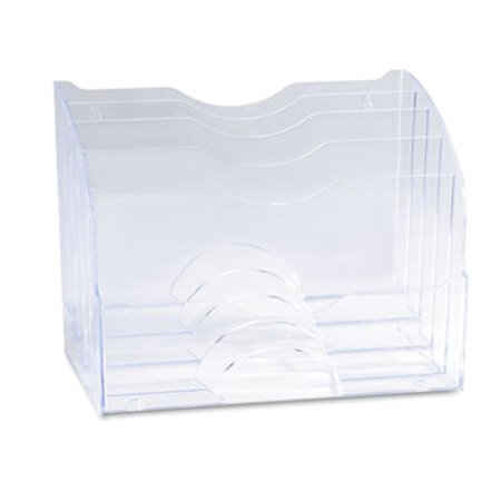 Rubbermaid® Optimizers Multifunctional Two-Way Organizer, 5 Sections, Letter Size Files, 8.75" x 10.38" x 13.63", Clear - Each - RUB-94610ROS-EA