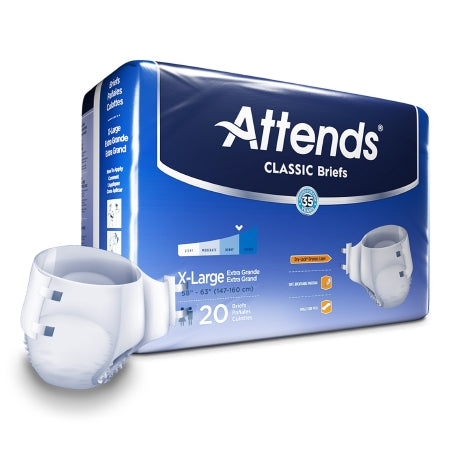 Attends Healthcare Products Unisex Adult Incontinence Brief Attends® Classic X-Large Disposable Heavy Absorbency - Bag of 1 - BRB4096-BG