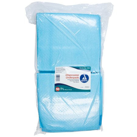 Dynarex Disposable Underpad Dynarex® 30 X 36 Inch Fluff / Polymer Heavy Absorbency - Case of 100 - 1348-CS