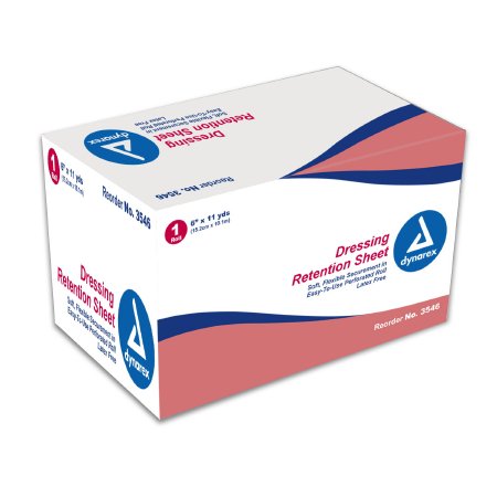 Dynarex Water Resistant Dressing Retention Tape without Liner Dynarex® White 6 Inch X 11 Yard Nonwoven / Adhesive NonSterile - Case of 5 - 3546-CS