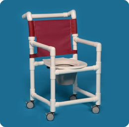 IPU Commode / Shower Chair Select Fixed Arms PVC Frame Mesh Backrest 21 Inch Seat Width 300 lbs. Weight Capacity - Each - ESC20 P-EA
