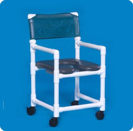 IPU Shower Chair ipu® Fixed Arms PVC Frame Mesh Backrest 21 Inch Seat Width 300 lbs. Weight Capacity - Each - VL OF20 BLUE-EA