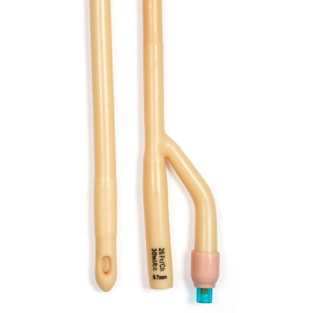 Dynarex Foley Catheter 2-Way Standard Tip 5 cc Balloon 28 Fr. Silicone Coated Latex - Case of 10 - 4948-CS