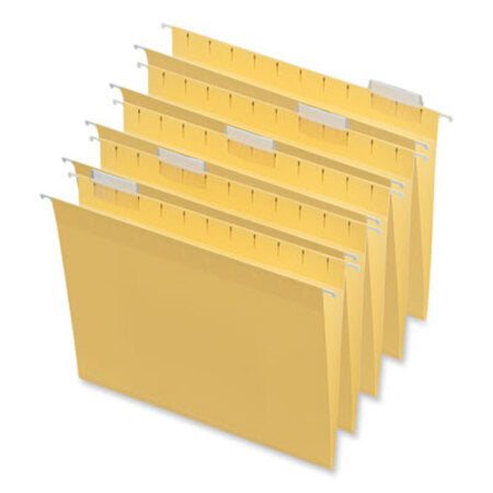 Universal® Deluxe Bright Color Hanging File Folders, Letter Size, 1/5-Cut Tabs, Yellow, 25/Box - Box of 1 - UNV-14119-BX