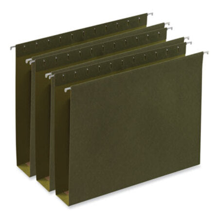 Universal® Box Bottom Hanging File Folders, 2" Capacity, Letter Size, 1/5-Cut Tabs, Standard Green, 25/Box - Box of 1 - UNV-14142-BX