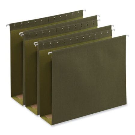 Universal® Box Bottom Hanging File Folders, 3" Capacity, Letter Size, 1/5-Cut Tabs, Standard Green, 25/Box - Box of 1 - UNV-14143-BX