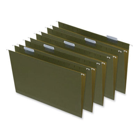 Universal® Box Bottom Hanging File Folders, 2" Capacity, Legal Size, 1/5-Cut Tabs, Standard Green, 25/Box - Box of 1 - UNV-14152-BX
