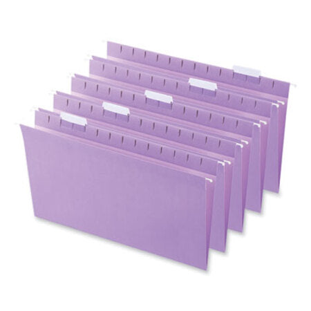 Universal® Deluxe Bright Color Hanging File Folders, Legal Size, 1/5-Cut Tabs, Violet, 25/Box - Box of 1 - UNV-14220-BX