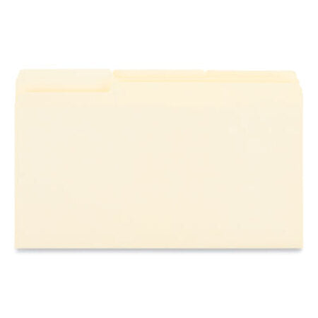 Universal® Interior File Folders, 1/3-Cut Tabs: Assorted, Legal Size, 9.5-pt Manila, 100/Box - Box of 1 - UNV-15213-BX