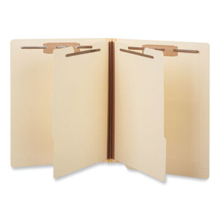 Universal® Six-Section Manila End Tab Classification Folders, 2" Expansion, 2 Dividers, 6 Fasteners, Letter Size, Manila, 10/Box - Box of 1 - UNV-16150-BX