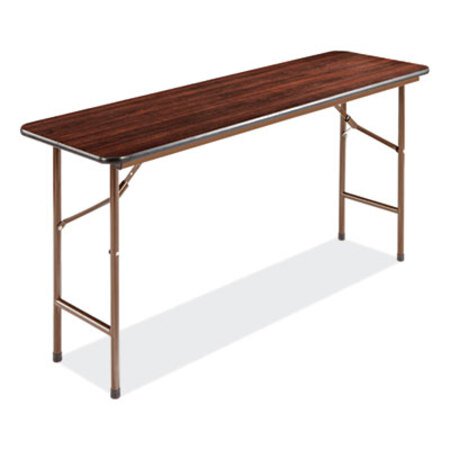 Alera® Wood Folding Table, Rectangular, 59.88w x 17.75d x 29.13h, Mahogany - Each - ALE-FT726018MY-EA